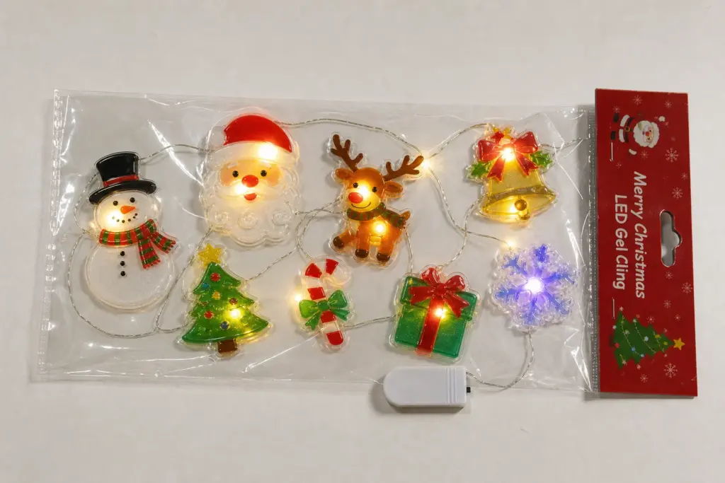 LED gel clings for holiday or display projects