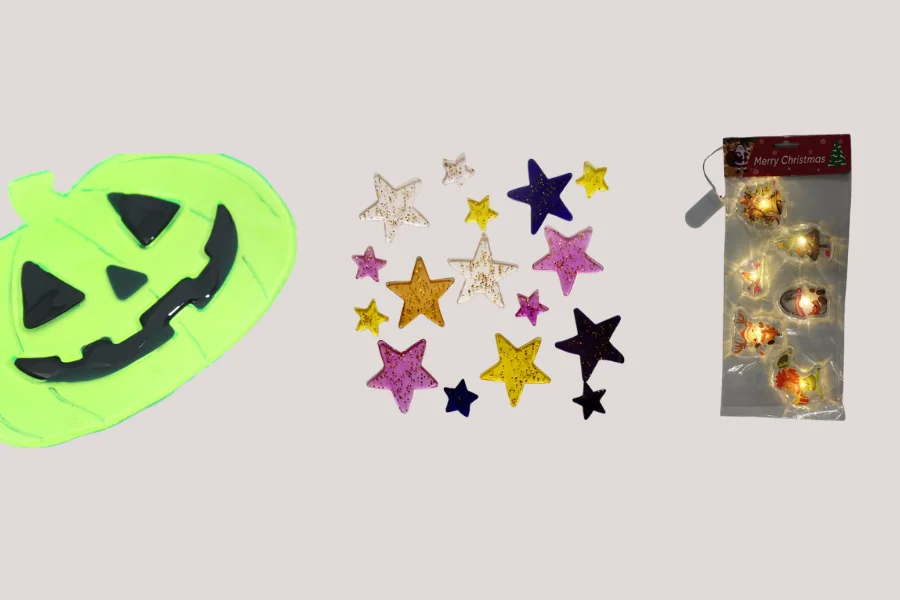Special effect gel clings with glitter glow in the dark and LED options